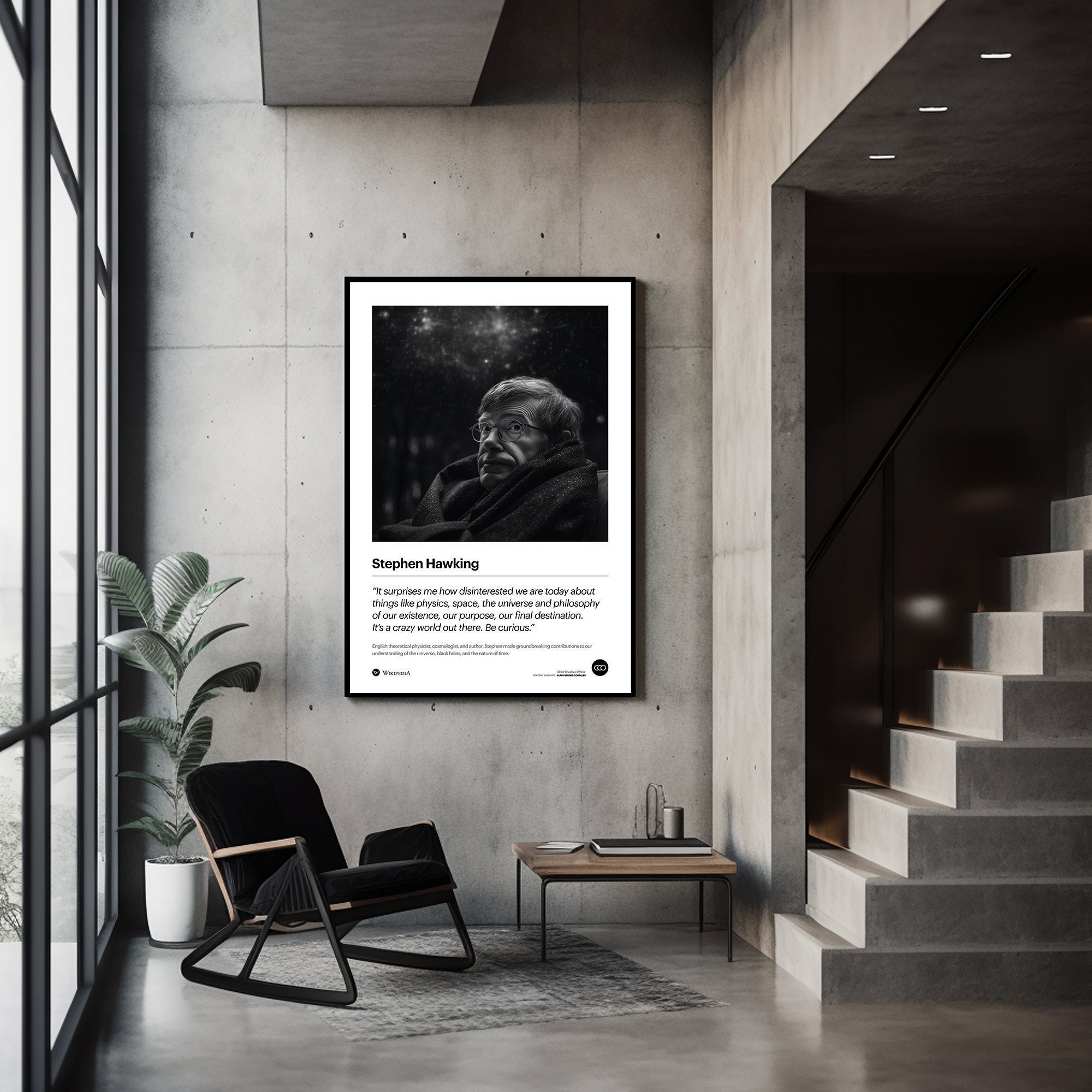 Stephen Hawking - Digital Poster Art - 28 x 42 (w/ half-inch bleed) - Digital Download