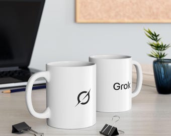 Grok AI Logo Ceramic Mug | Programmer Gift