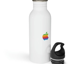 Apfel inspirierte Edelstahl Wasserflasche: Minimalistischer Regenbogen Becher
