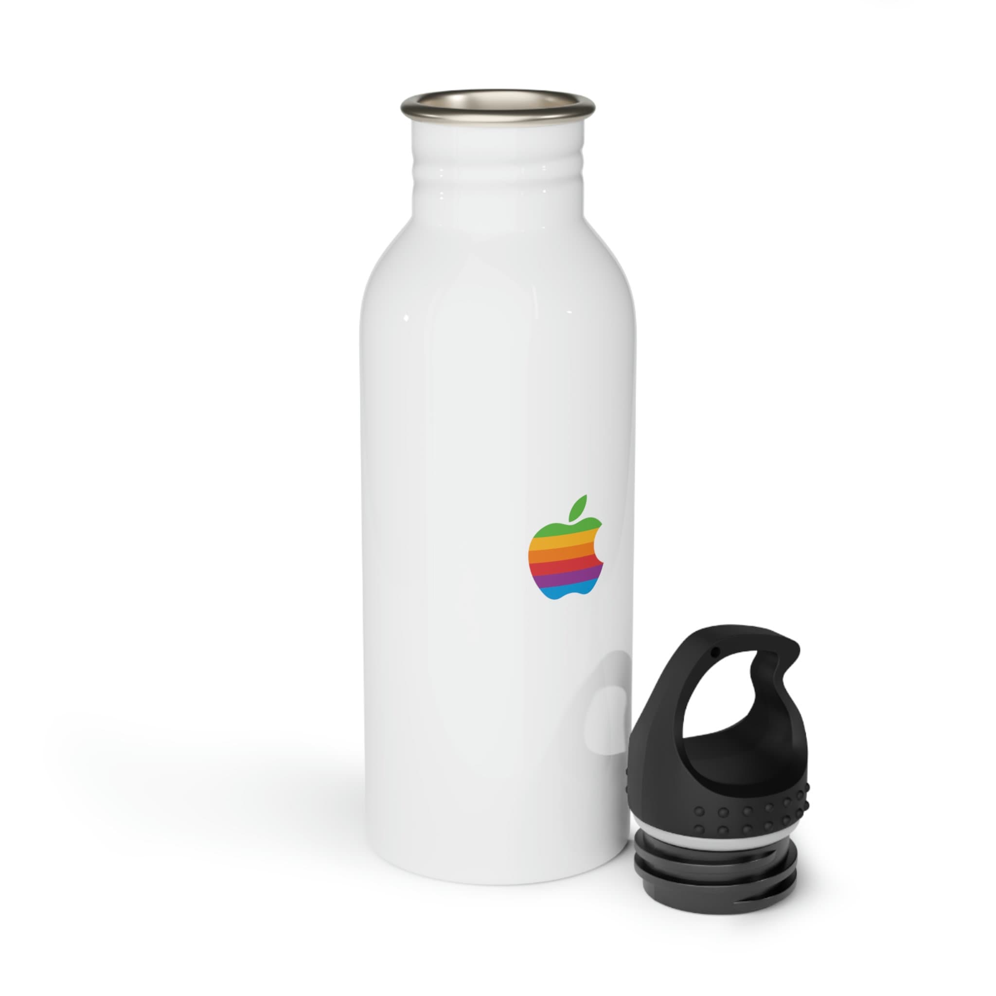 Apfel inspirierte Edelstahl Wasserflasche: Minimalistischer Regenbogen Becher