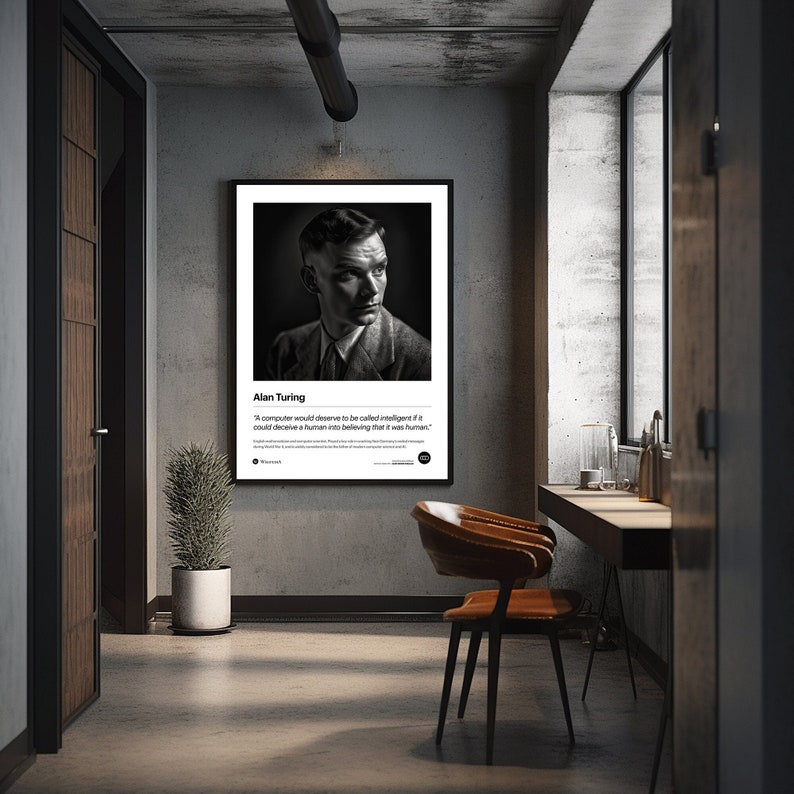 Alan Turing - Digital Poster Art - 28 X 42 (w/ Half-inch Bleed ...