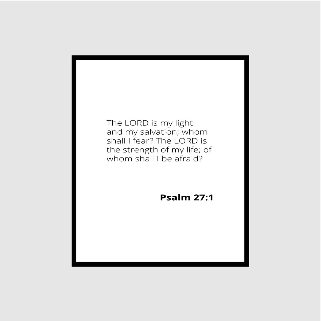 Psalm 27 Wall Art Psalm 27:1 Wall Art Digital the LORD is My - Etsy