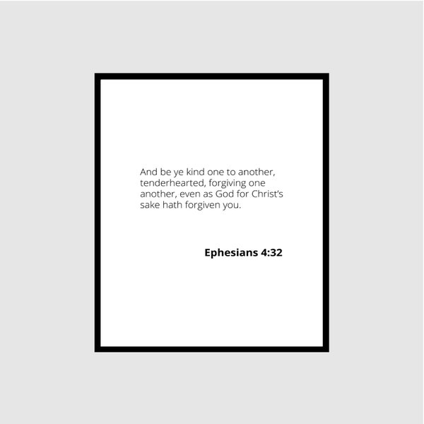 Ephesians 4:32 wall art digital, Ephesians 4 32 print, Ephesians 4 32 KJV bible verse wall art, Be ye kind, uplifting wall art minimal, art