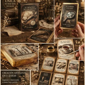 El Oráculo de los Objetos Olvidados | 24 Cartas Únicas para Tarotistas | Oráculo Artesanal con Bordes Dorados | Pieza Irrepetible