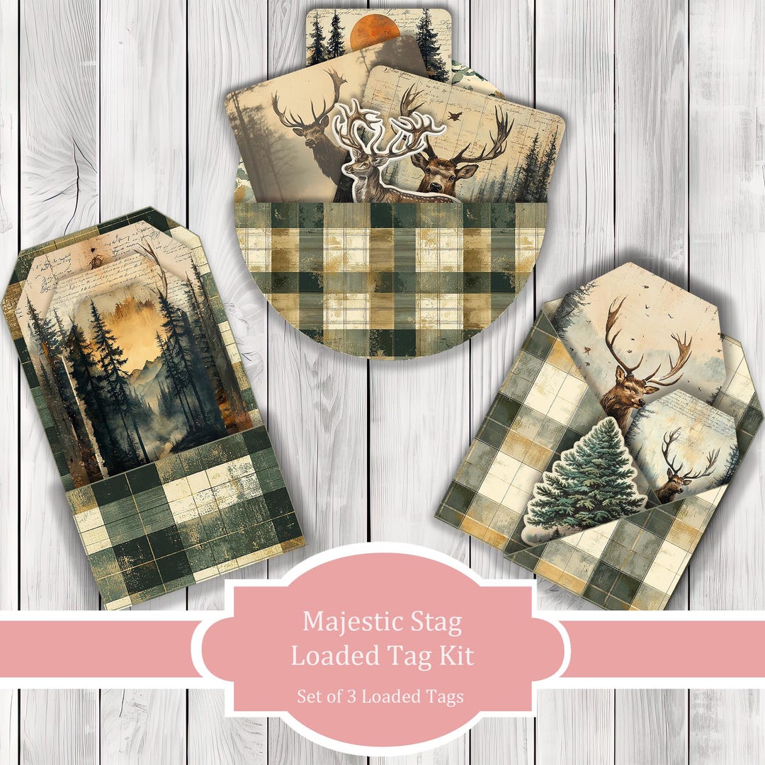 Majestic Stag Loaded Tag Kit - Blue - Loaded Tags | Ephemera Labels ...