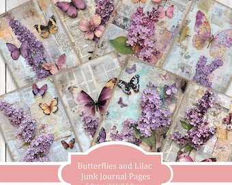 Papier do notatnika „Butterfly & Lilac” – strony do druku (wersja cyfrowa do pobrania)