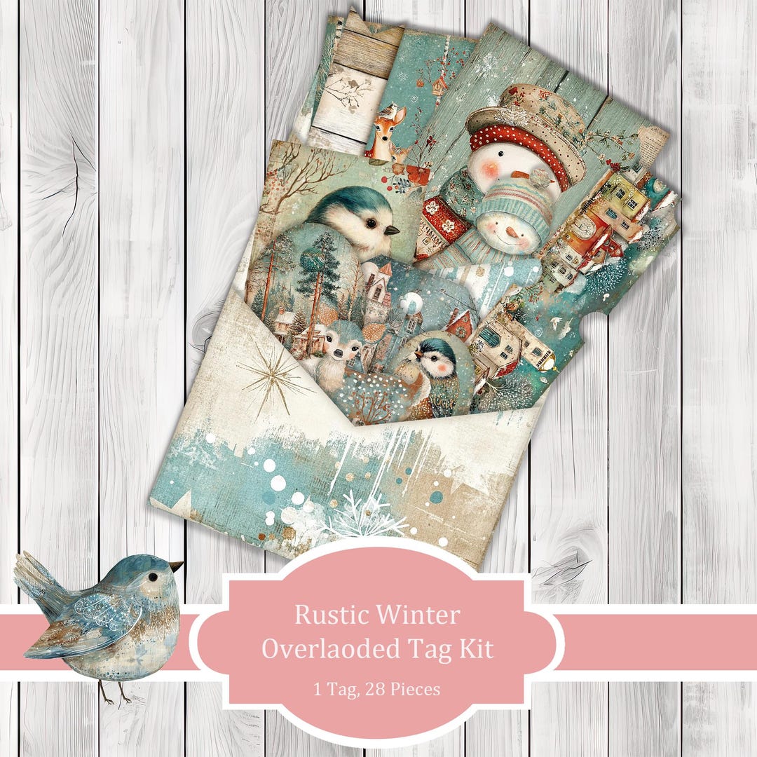 Winter Rustic Labels Rustic Winter Overloaded Tag Kit - Botanical - Loaded Tags | Ephemera ...