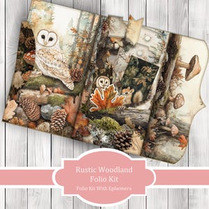Kit folio bois rustique - ensemble de papier journal, folio journal indésirable, journal imprimable, papier de scrapbooking, oiseaux vintage
