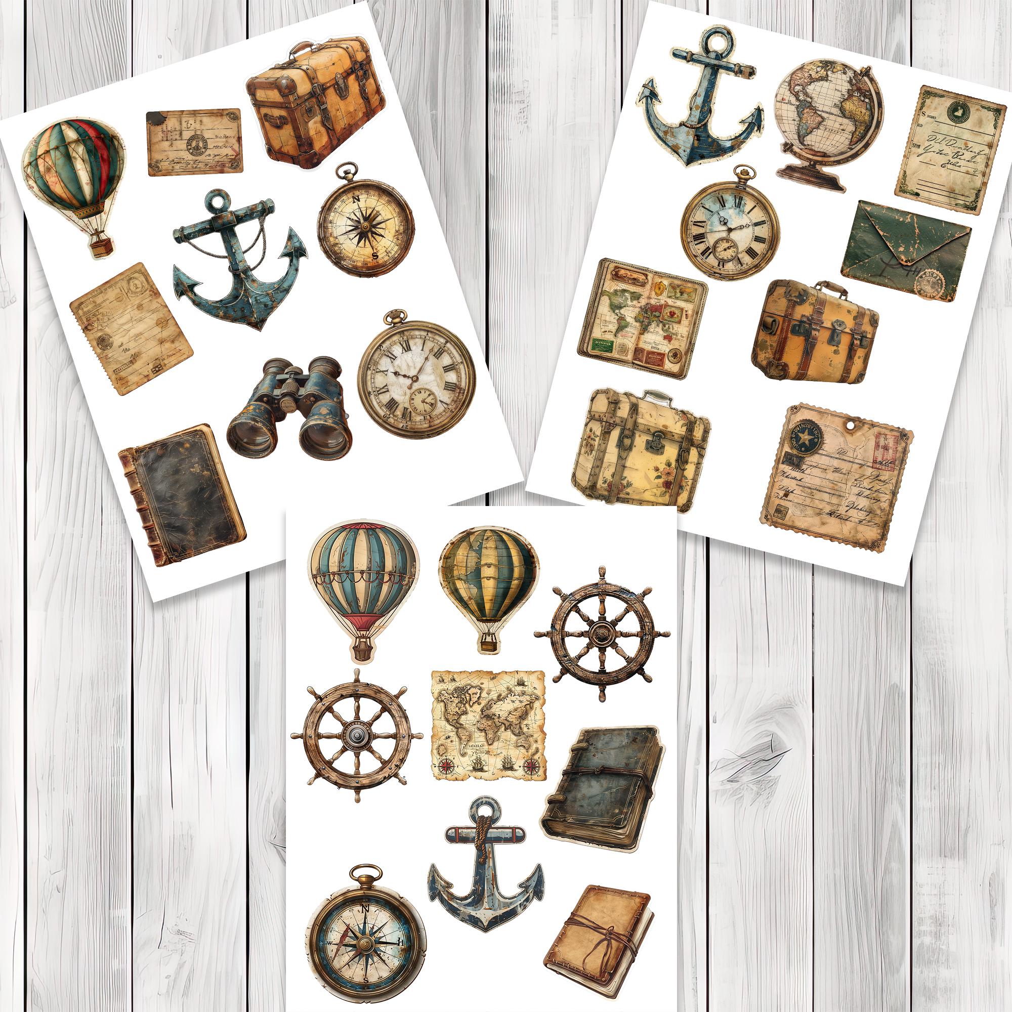 Curious Explorer Fussy Cuts Printable Junk Journal Ephemera Vintage ...