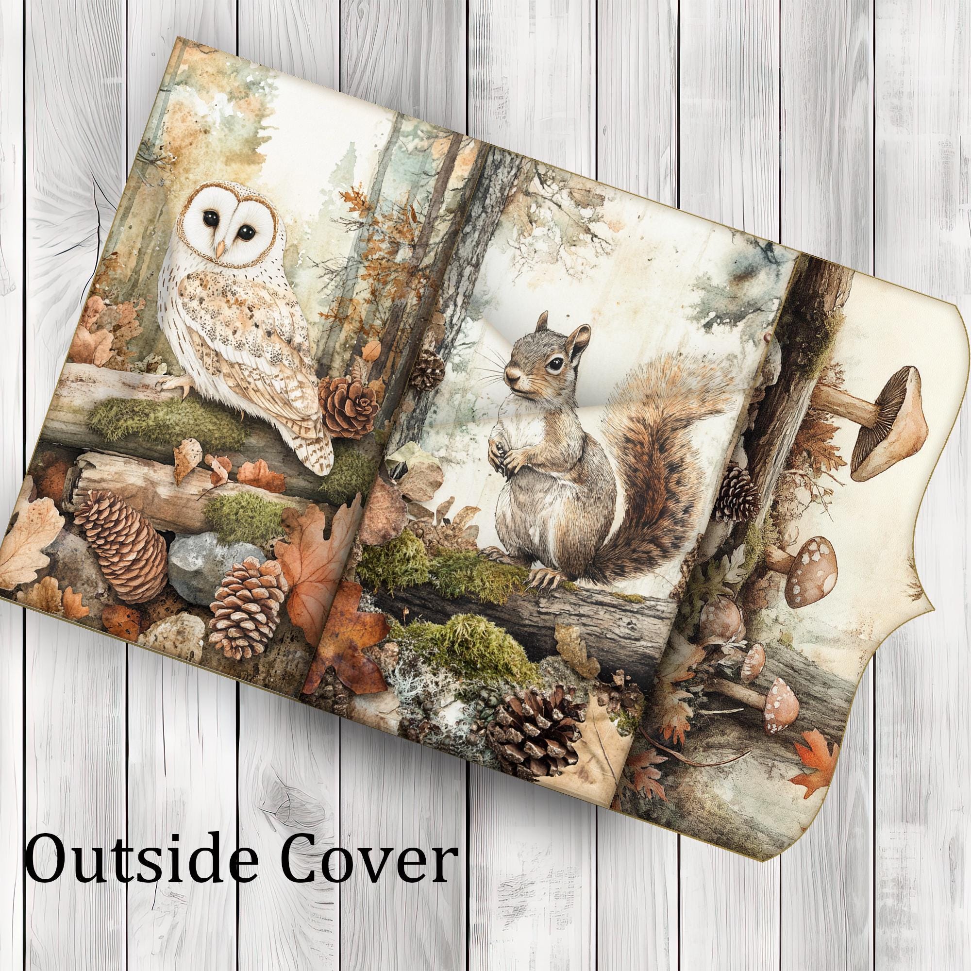 Rustic Woodland Folio Kit, Forest Animal Junk Journal Printable ...