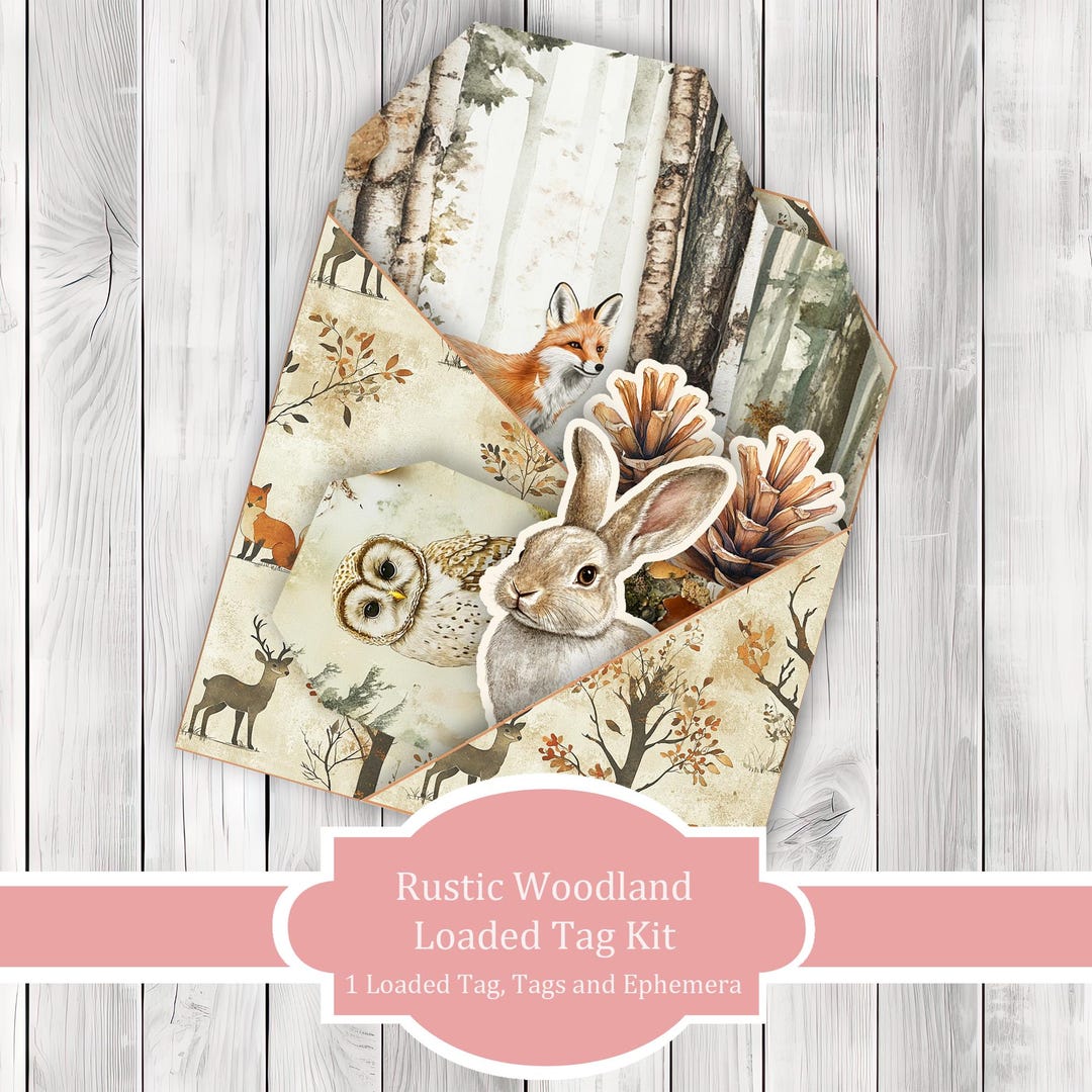 Rustic Woodland Loaded Tag Kit - Loaded Tags | Ephemera Labels | Paper ...