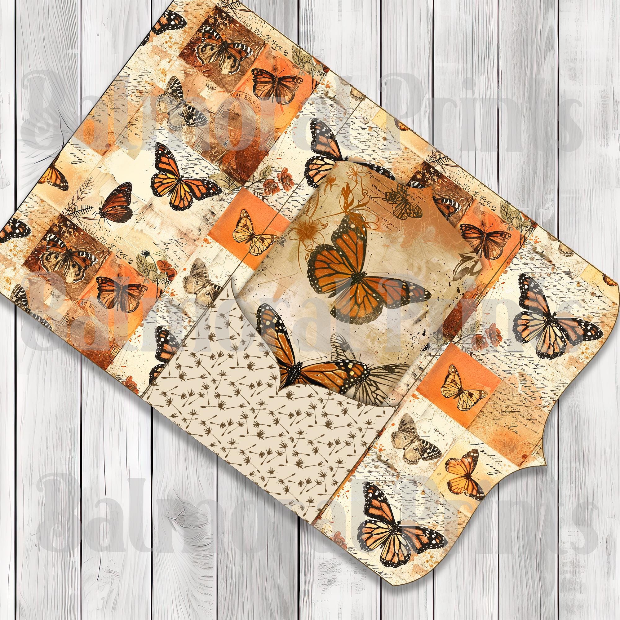 Monarch Butterfly Folio Kit Printable Junk Journal Ephemera Vintage ...
