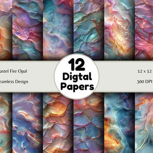 Pastel Fire Opal - Seamless Pattern -  Digital Paper  -  Printable Journal, Scrapbook Paper, Seamless