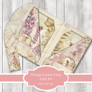 Kit folio fée du jardin vintage - ensemble de papier journal, folio journal indésirable, journal imprimable, papier de scrapbooking, animaux de la forêt, fleurs