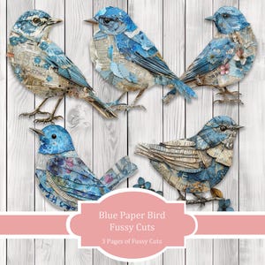 Découpes difficiles en papier bleu - Journal indésirable, journal imprimable, étiquettes de journal indésirable, journal indésirable éphémère