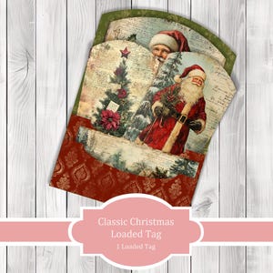 Classic Christmas Loaded Tag Kit - Botanical  - Loaded Tags | Ephemera Labels | Paper Craft | Junk Journal Images Clip Art | Fussy Cut