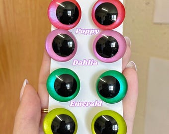 Hand Painted Iridescent Safety Eyes, Amigurumi Doll Supplies (20mm-30mm)