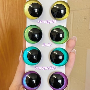 Hand Painted Iridescent Safety Eyes for Plushies, Amigurumi, Dolls (20mm-30mm)