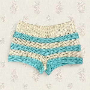 Low Rise Striped Crochet Shorts (Handmade, made to order, crochet shorts)