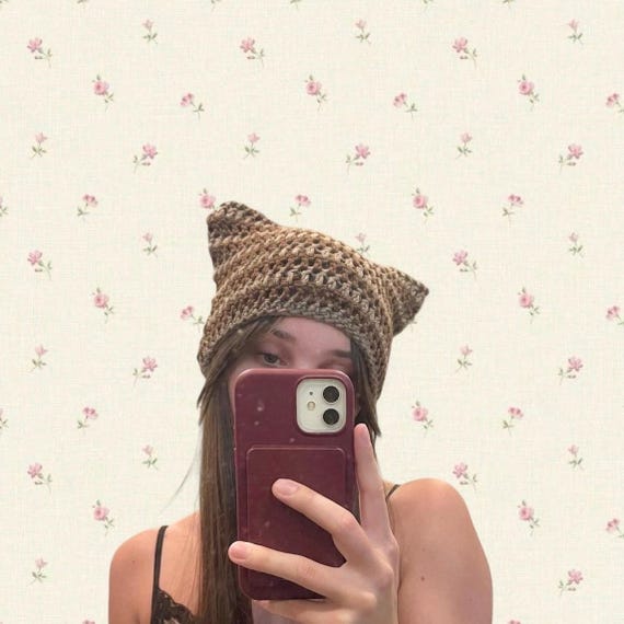 Handmade Crochet Cat Ear Beanie - Custom Colors & Sizes!
