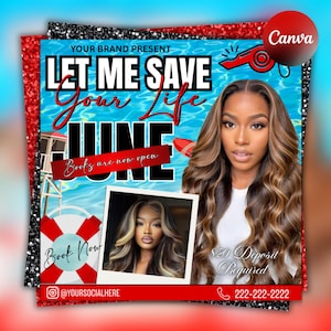 Editable June Bookings flyer, New bookings flyer, book now flyer, appointments, appointment flyer, Summer booking flyer Canva template
