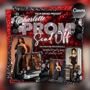 Flyer de despedida de formatura, Flyer de despedida de formatura faça você mesmo, Modelo de baile Canva, Despedida de formatura, Evento de despedida de formatura, Editável, Canva faça você mesmo, Download instantâneo