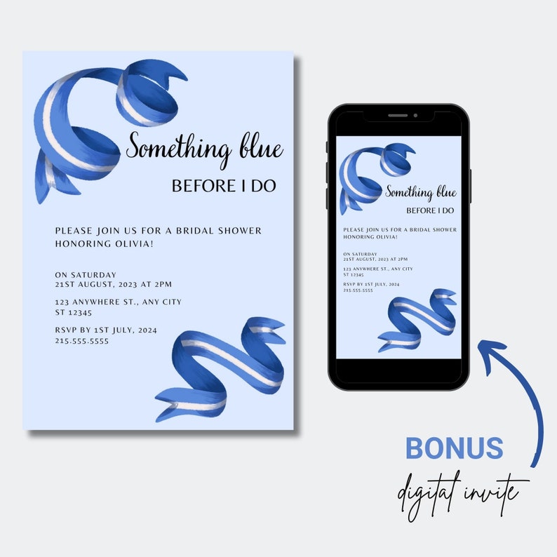 Editable Bridal Shower Invitation Template for Canva Etsy