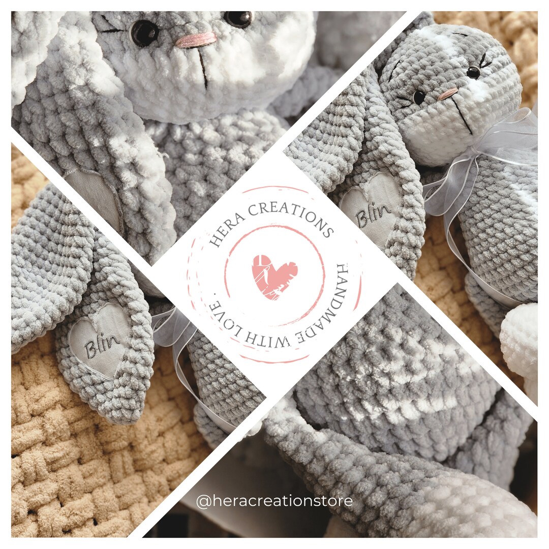 Grey Bunny Plush Soft Toy for Baby Girl Baby Boy Showers Baby Etsy