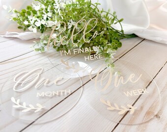 Baby Milestone | Clear Champagne Color | Acrylic Baby Milestones for Pictures