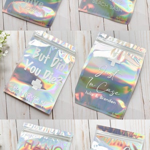 Set of 12 Hangover Kit Holographic Bags | Recovery Kit Bags | Hangover Recovery Bags | Hangover Kits