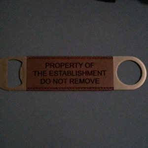 Custom Engraved Faux Leather Grip Opener