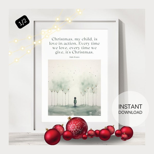 Elegant Christmas Wall Art: Enhance Your Living Space with a Touch of Festivity. Ideal Home Decor Gift. Inspirational Quote. Christmas Decor
