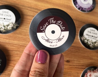 Bulk Wedding Personalized Wedding Favors, Party Favor, Vintage Wooden Records, Plak Magnets, Record Magnet, Gramophone, Record Themed,