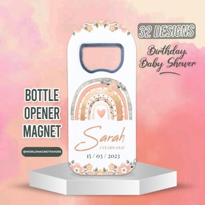 Custom Birthday favors, Birthday Gift Magnet, Magnetic Bottle Opener, Birthday, Baby Shower Favors,