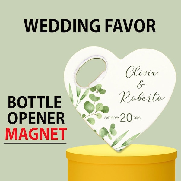 Bottle Opener Wedding Favors, Heart Shape Wedding Thank You Favor, Wedding Gift, Save The Date Magnets,