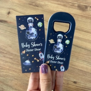 Custom Birthday favors, Birthday Gift Magnet, Magnetic Bottle Opener, Space Themed Birthday, Baby Shower Favors,