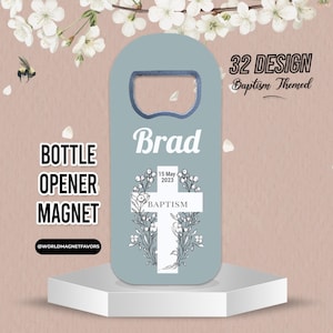 Baptism Favors, Recuerdos de bautizo, Baptism Bottle Opener Magnet, Baptism favors boy, Christening Favor, Mi Bautizo,