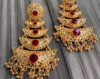Goldplated Traditional Earrings: Women's Dangle Drop Jewelry