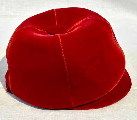Red Velvet Jockey Hat Noreen Fashion Velour Small… - image 10