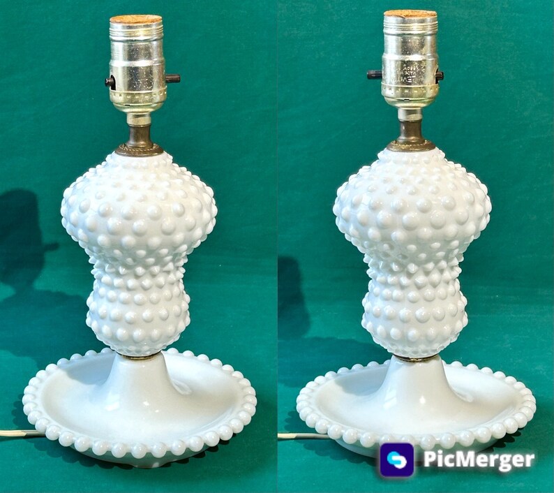 Fenton Hobnail Milk Glass Lampnull