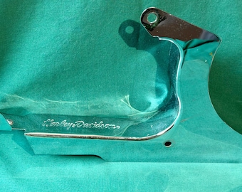 Embossed Harley Davidson Belt Guard Chrome Rear Lower OEM York Vintage Motorcycle