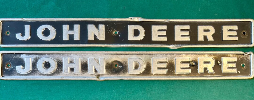 John Deere Tractor Emblem Sign off JD 500A Backhoe Side Hood Plates ...