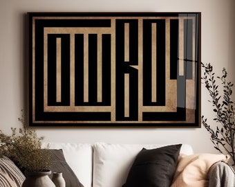 COWBOY Typography Art Print: Modern Western Ranch Decor
