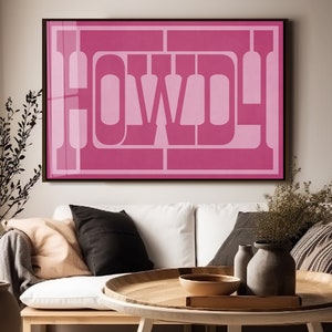 PINK Wall Art | HOWDY Print | Western Decor | Howdy Sign | Cowgirl Poster | Howdy | Western Art Print