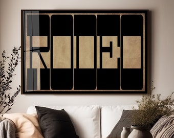 Rodeo Typography Art Print: Modern Southwestern Decor