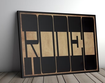 Keilrahmen | RODEO Wandkunst | Westerndekor | Southwestern Wall Art | Moderne Ranch | Südliche Hauskunst | Ranch Wanddekor | Howdy Print Aktiv