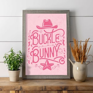 Buckle Bunny, Giclée Fine Art Print, Western Cowgirl Print, Vintage Cowgirl Art, Retro Wall Art, UNFRAMED