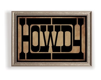 Howdy Typography Print: Modern Farmhouse Western Wall Art