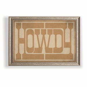 Howdy Print: Südwestern Gold Typografie Kunst, Western Dekor