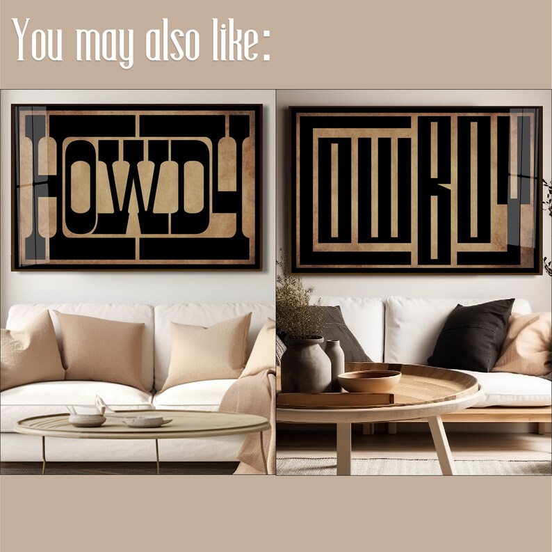 Howdy Typography Art Print, Western Decor, Southwestern Wall Art, Modern Design Poster, Southern Home Art, Type Design, Ranch Wall Decor